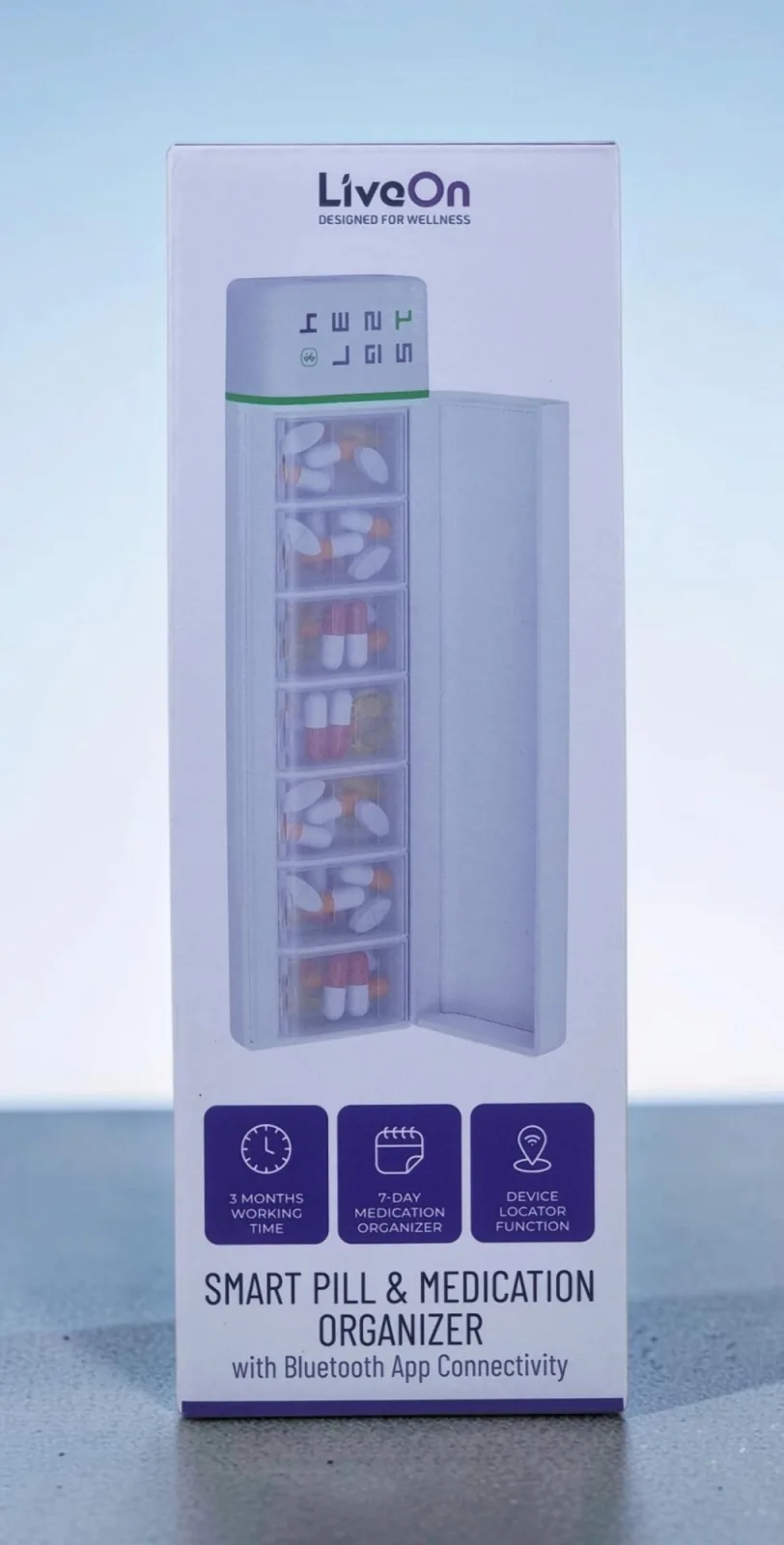 LIVEON SMART PILL AND MEDICATION ORGANIZER WITH BLUETOOTH APP CONNECTIVITY WHITE LVONZ11AWH