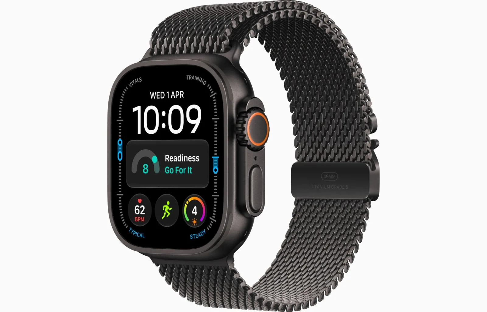 APPLE WATCH ULTRA 4 GPS + CELLULAR 49MM BLACK TITANIUM CASE WITH BLACK TITANIUM MILANESE LOOP-LARGE MJAX4