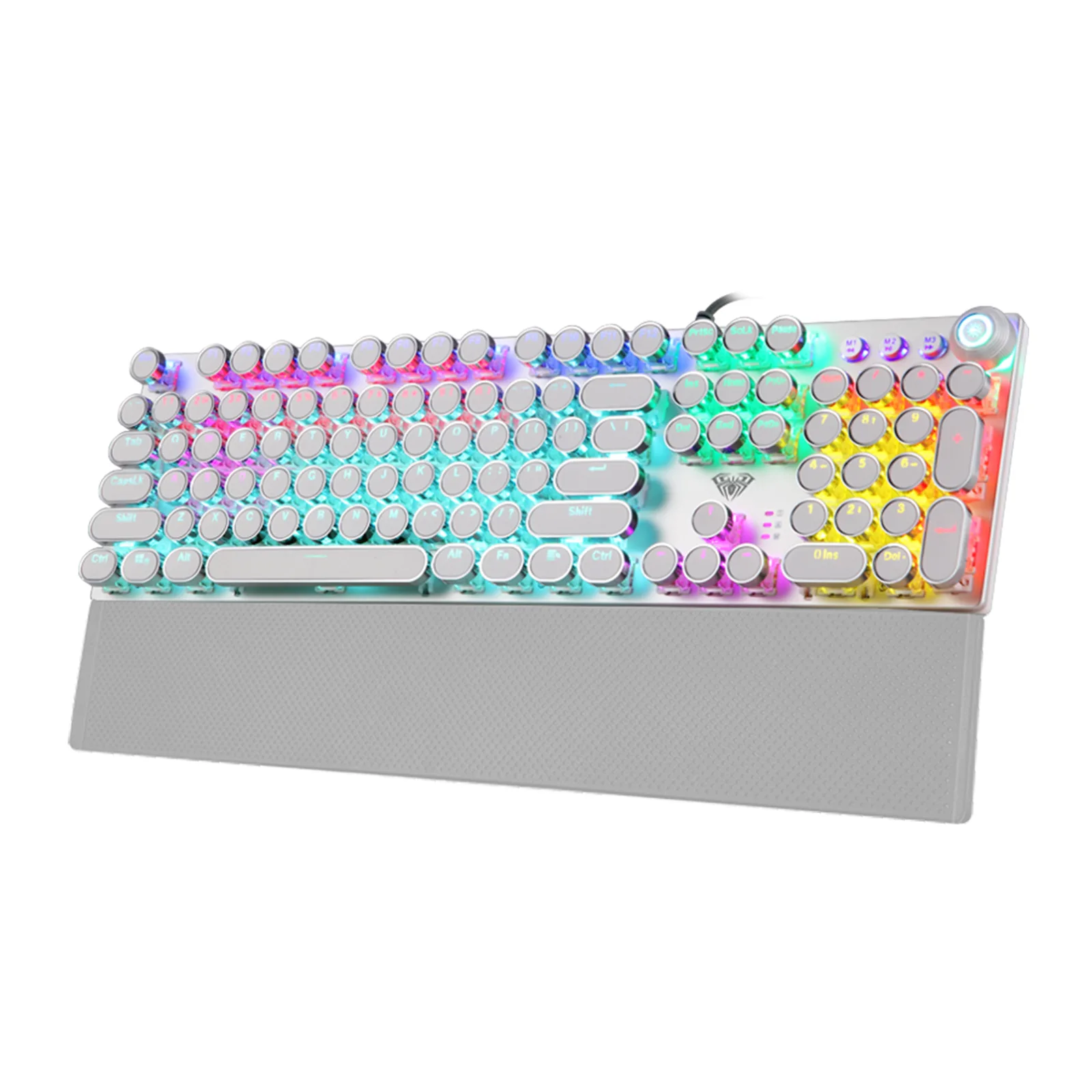 AULA GAME MECHANICAL KEYBOARD RGB WHITE+SILVER F2088