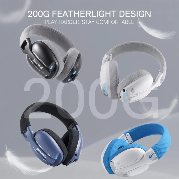 REDRAGON SKULD PRO 3 MODE LIGHT WEIGHT WIRELESS GAMING HEADSET BLACK GRAY H878BG thumbnail 7
