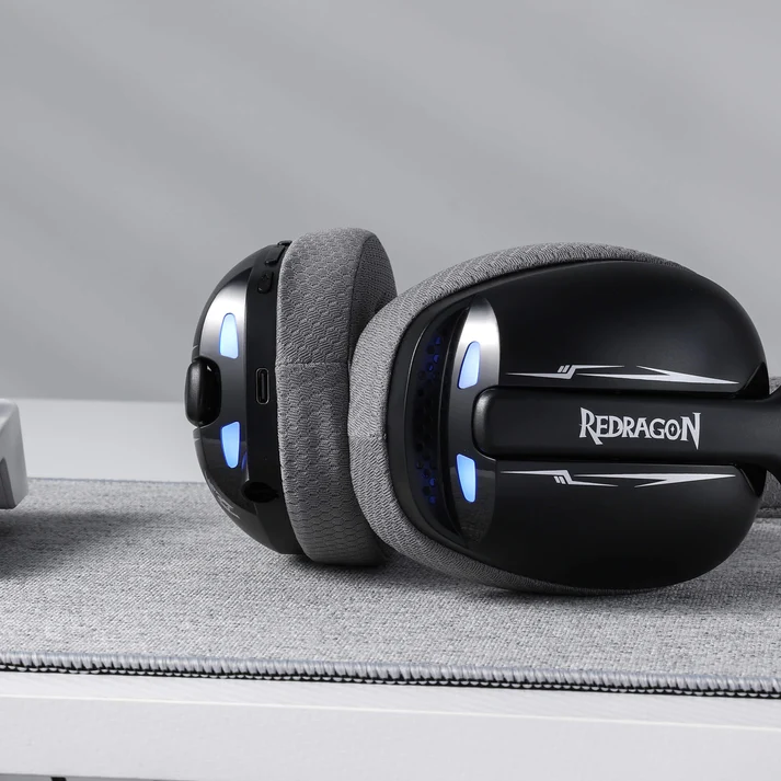 REDRAGON SKULD PRO 3 MODE LIGHT WEIGHT WIRELESS GAMING HEADSET BLACK GRAY H878BG thumbnail 6