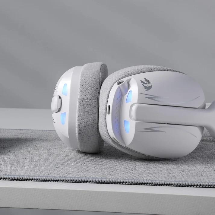 REDRAGON SKULD PRO 3 MODE LIGHT WEIGHT WIRELESS GAMING HEADSET WHITE GRAY H878WG thumbnail 5