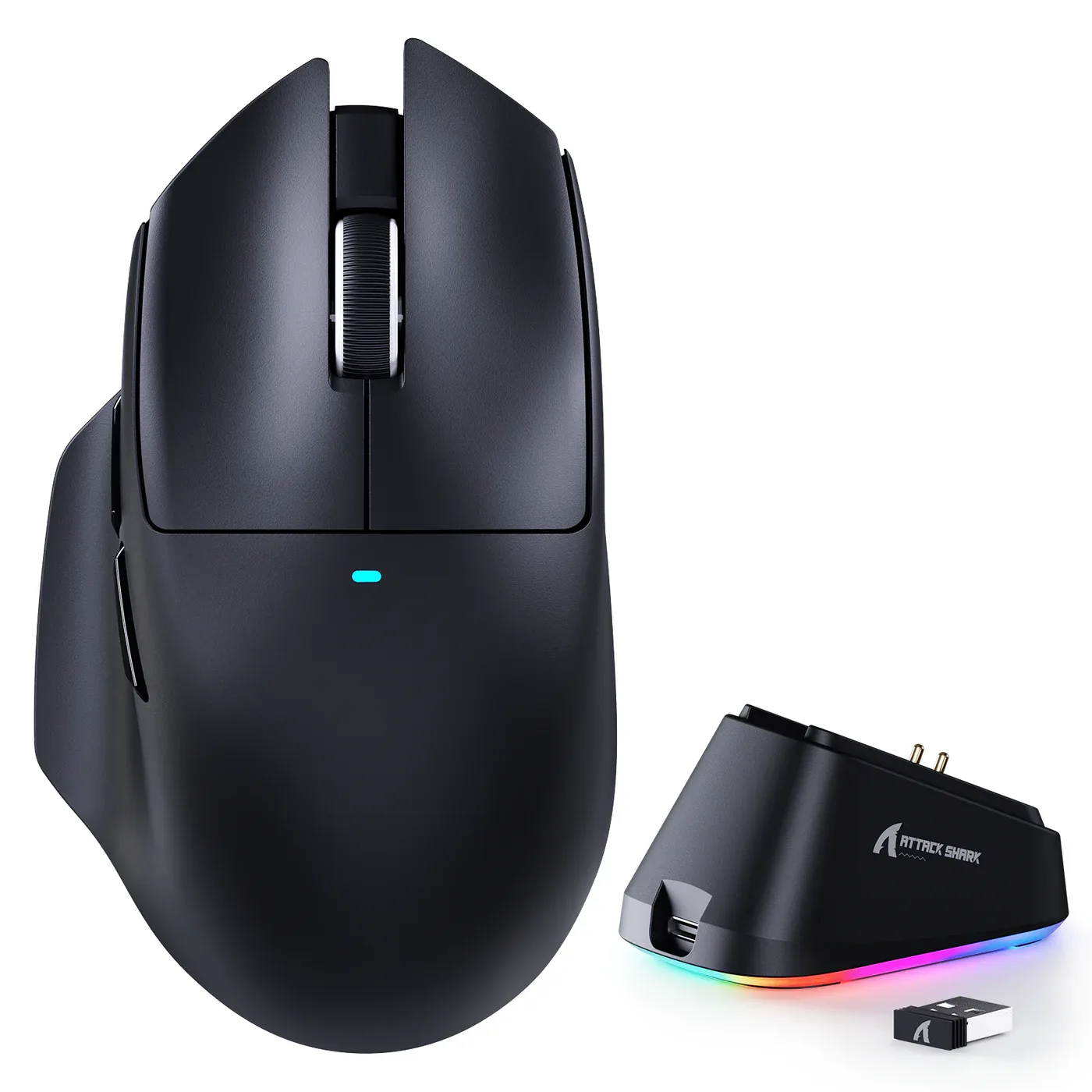 ATTACK SHARK V6 TRI MODE WIRELESS GAMING MOUSE WITH DOCK BLACK