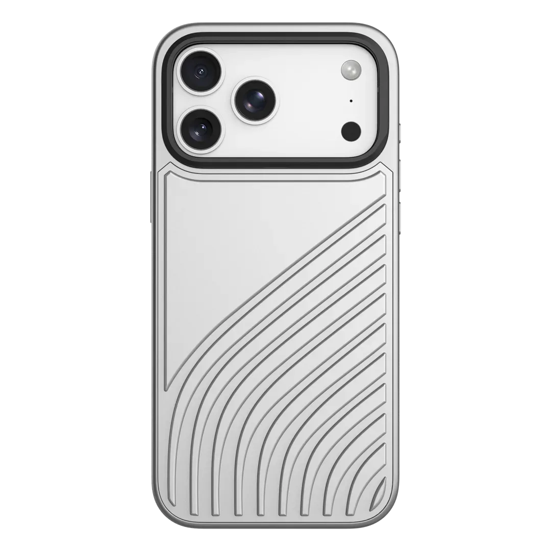LEVELO IPHONE 18 PRO MAX ARC HYBRID PC TPU CONSTRUCTION MAGSAFE PU LEATHER CASE SILVER LVLARCMPULC18PMSL