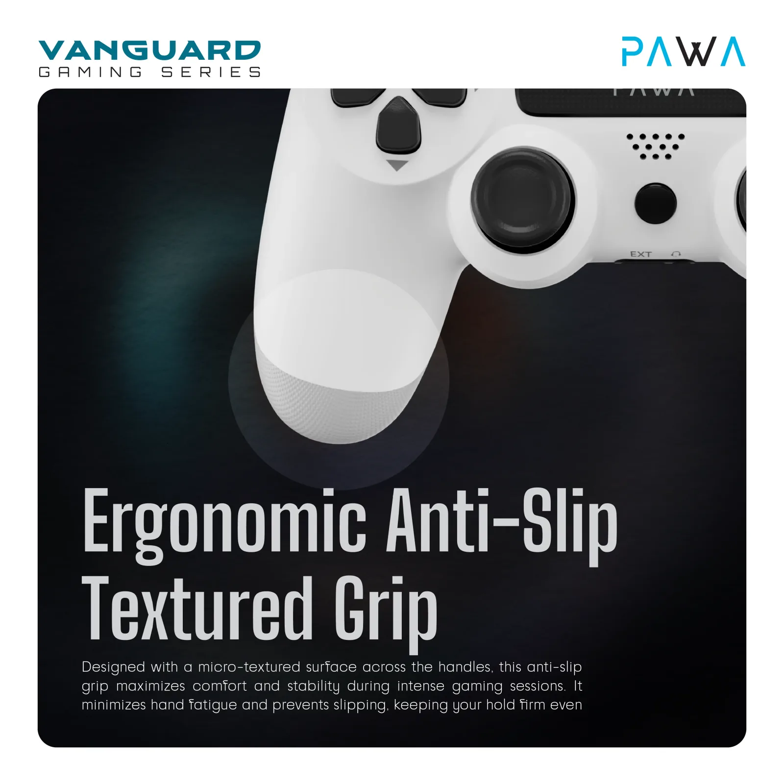 PAWA VANGUARD GAMING SERIES GHOST PS4 WIRELESS CONTROLLER WHITE PW-VGSPSC30-WH thumbnail 3