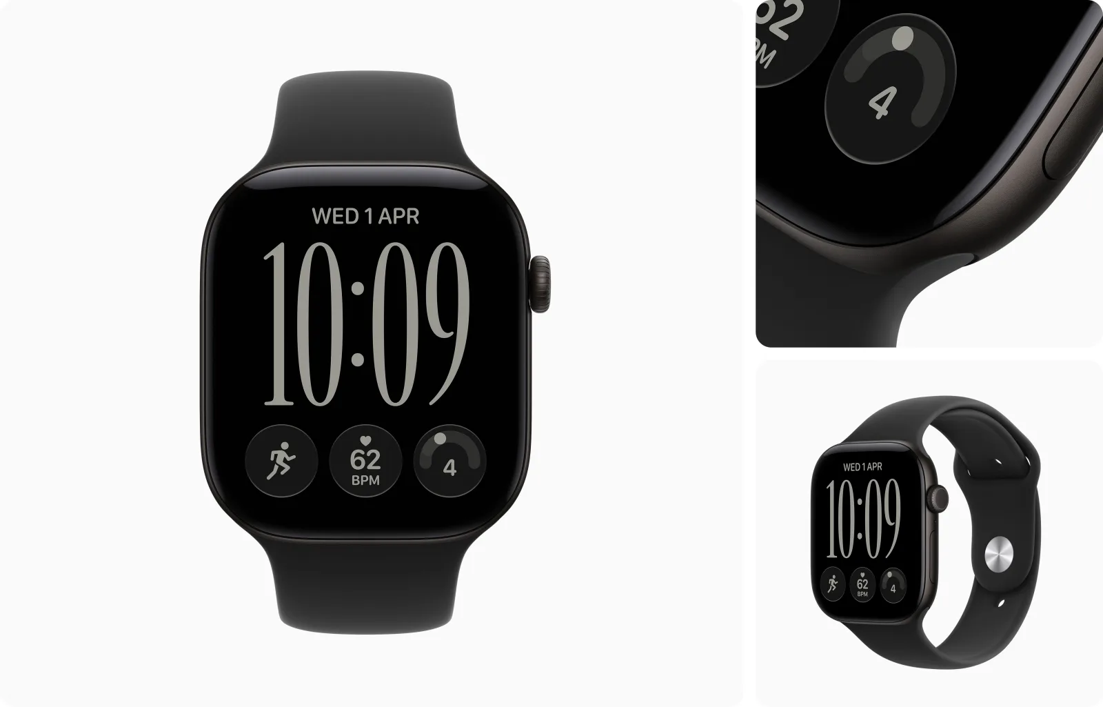 APPLE WATCH SERIES 12 46MM GPS+CELULLAR SPACE GRAY ALUMINUM CASE WITH NAVY BLUE SPORT BAND M-L MJG74 thumbnail 2