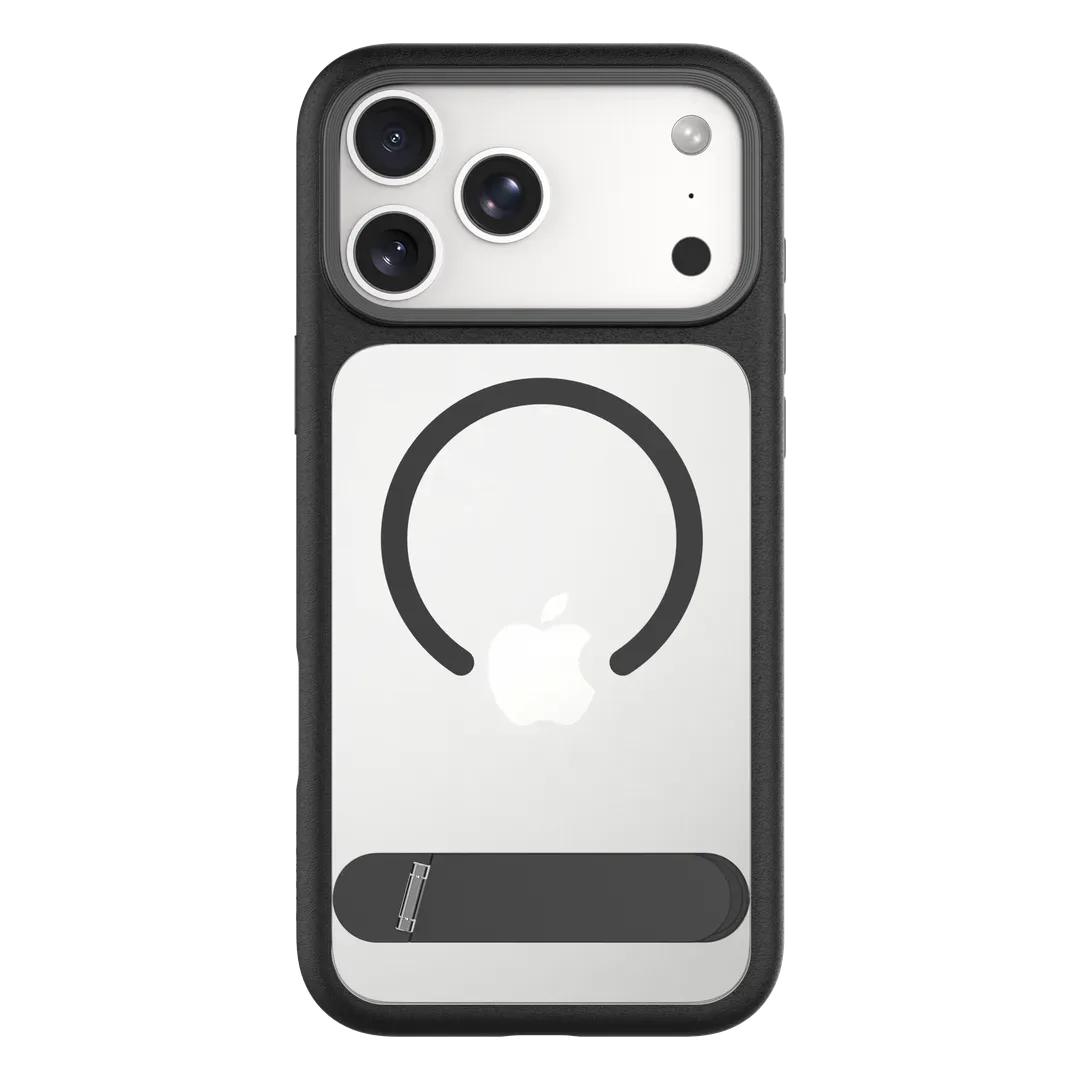 LEVELO MATTEO IPHONE 18 PRO MAGSAFE FOLD OUT METAL KICKSTAND CASE BLACK LVLMTO18PBK