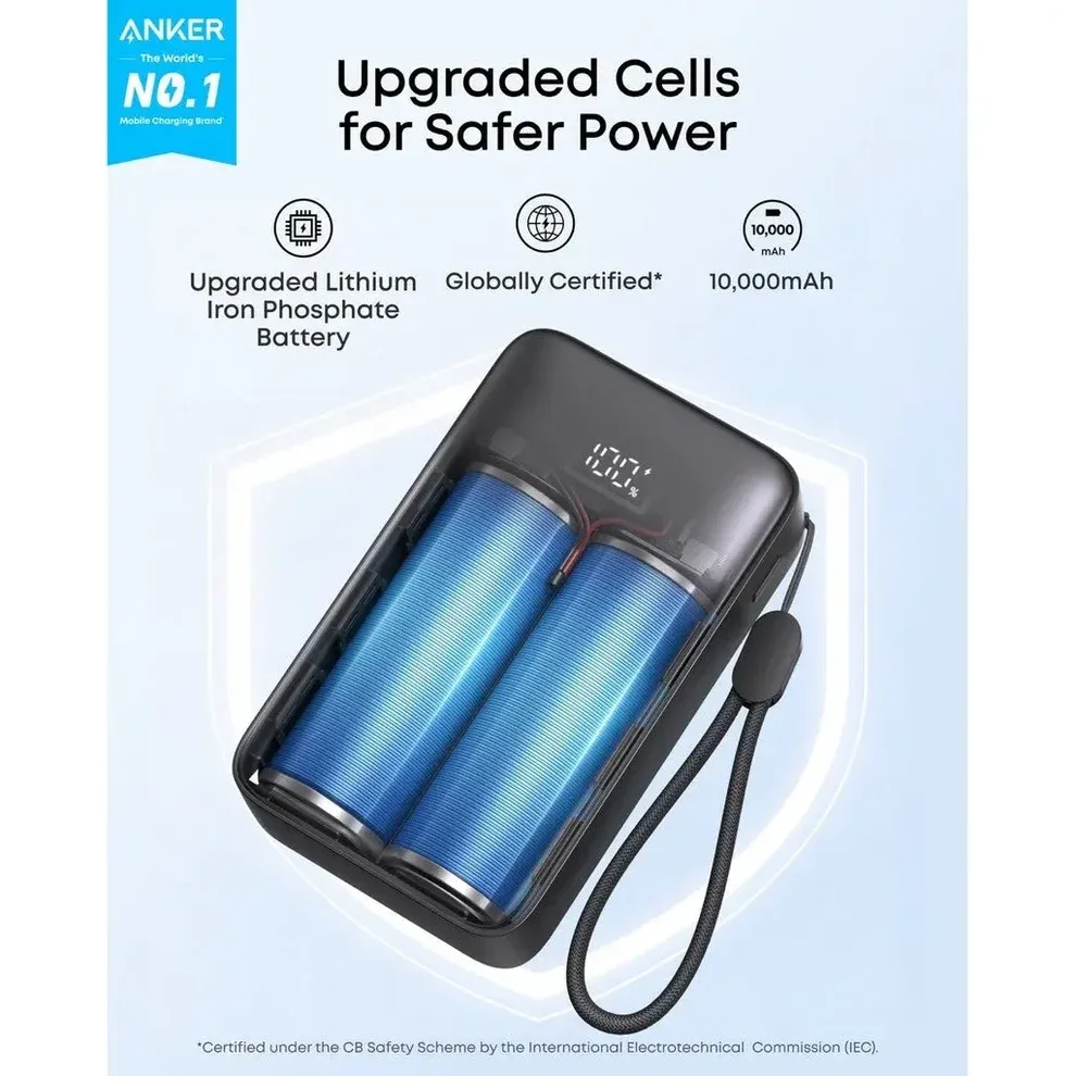 ANKER ZOLO POWER BANK BUILT FOR ENDURANCE 10000MAH 30W BLACK A110JH11 thumbnail 6