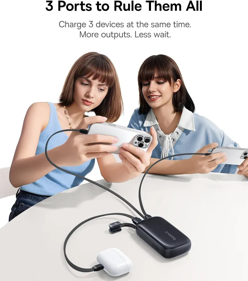 BASEUS ENERFILL FC21 QPOW 3 ULTRA DIGITAL DISPLY POWER BANK WITH DETACHABLE CABLE 20000MAH 22.5W NATURAL TITANIUM  E0027M01 thumbnail 4