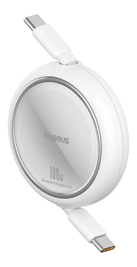BASEUS FREE 2 DRAW MINI RETRACTABLE CHARGING CABLE TYPE C TO TYPE C 100W 1M WHITE P1036500211 thumbnail 2