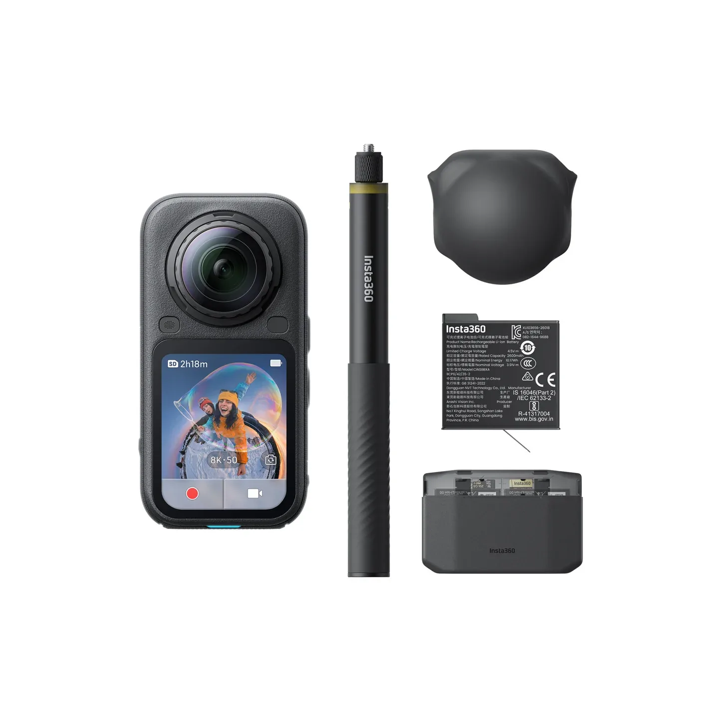 INSTA360 X6 8K 360 ESSENTIALS BUNDLE ACTION CAMERA MIDNIGHT BLACK CINSABXA