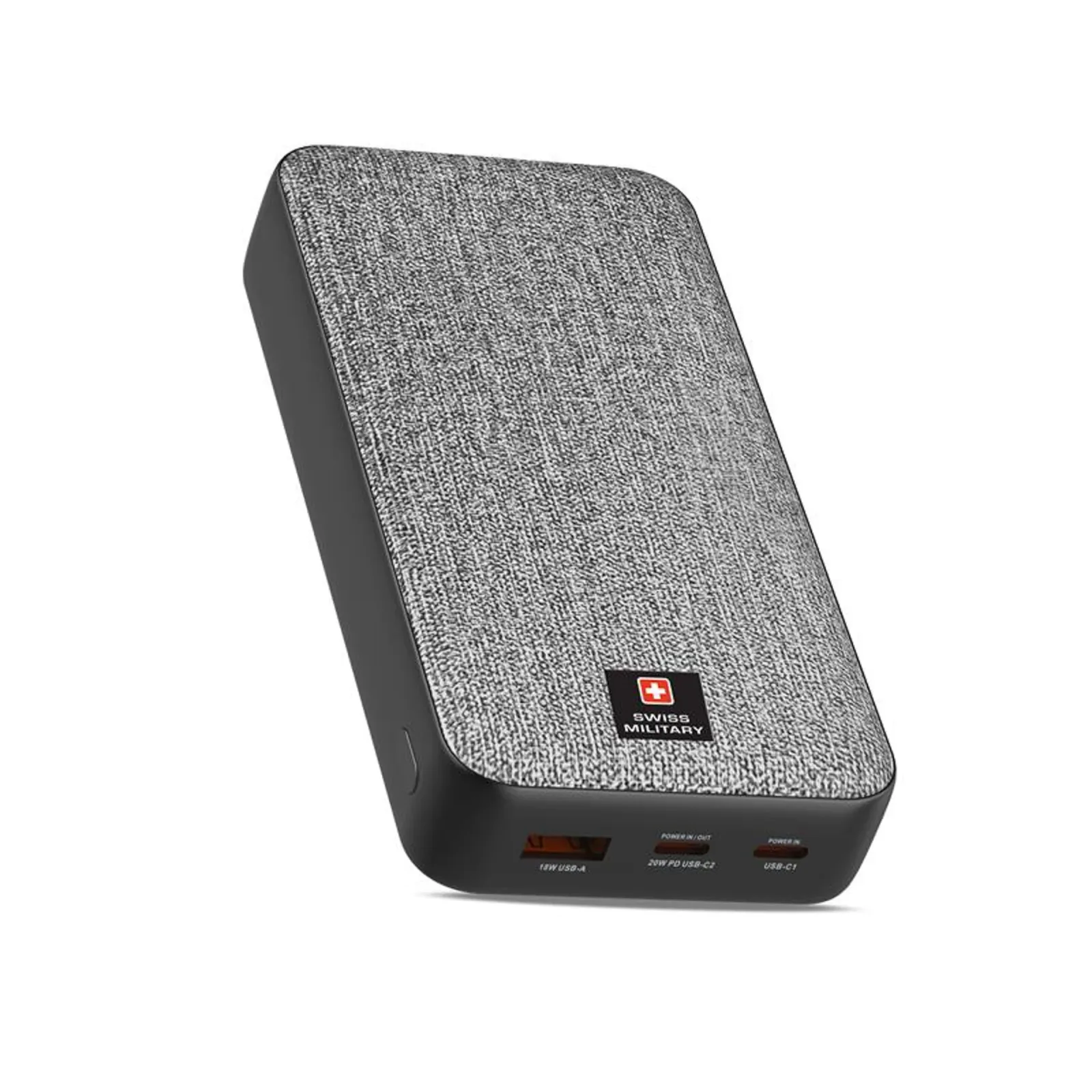 SWISS MILITARY POWER HOUSE 20000 MAH USB C 20W POWER BANK GRAY