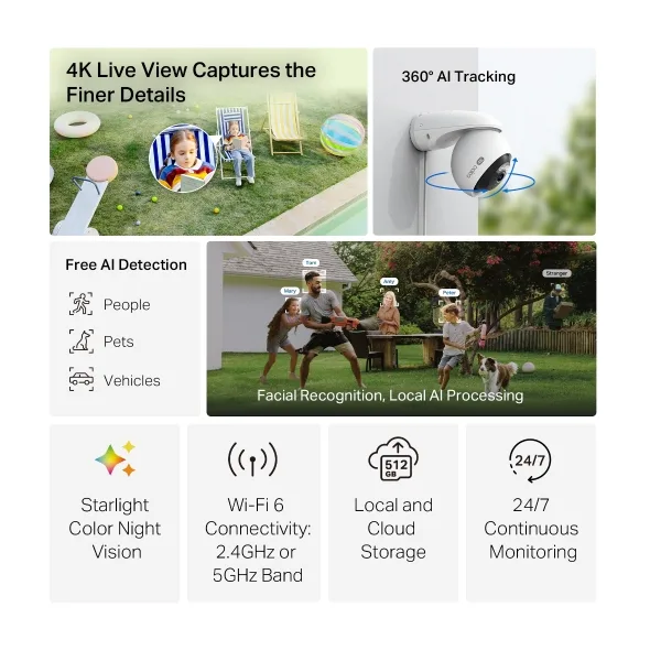 TP-LINK TAPO 4K ULTRA HD OUTDOOR PAN-TILT SECURITY WI-FI CAMERA TAPO C560WS thumbnail 2