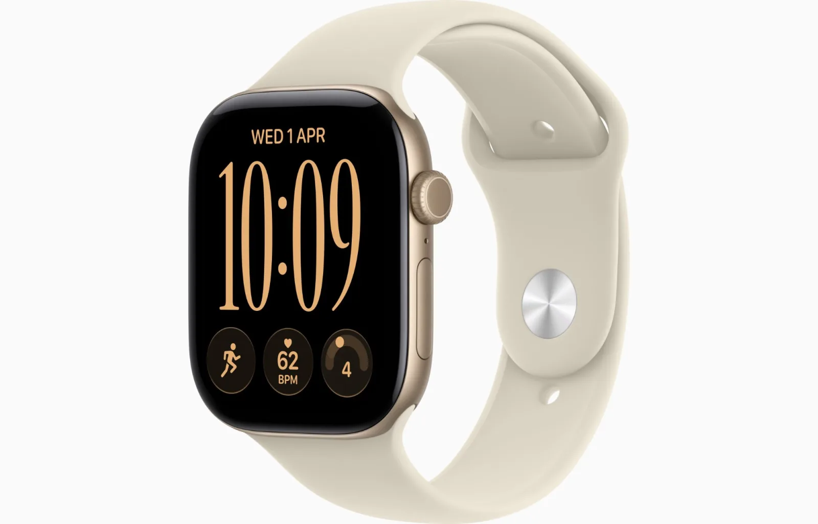 APPLE WATCH SERIES 12 42MM GPS LIGHT GOLD ALUMINUM CASE WITH SAND SPORT BAND M-L MJEE4AFA