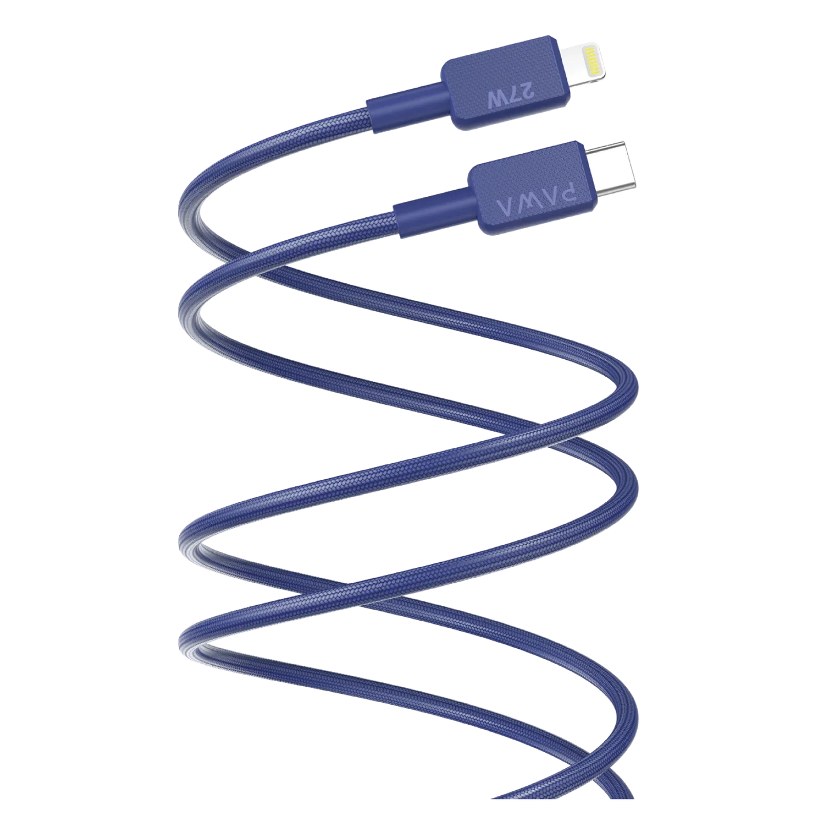PAWA EL CARO SERIES USB C LIGHTNING 27W 1.2M PREMIUM BRAIDED CABLE BLUE PW-12BD27CL-BL