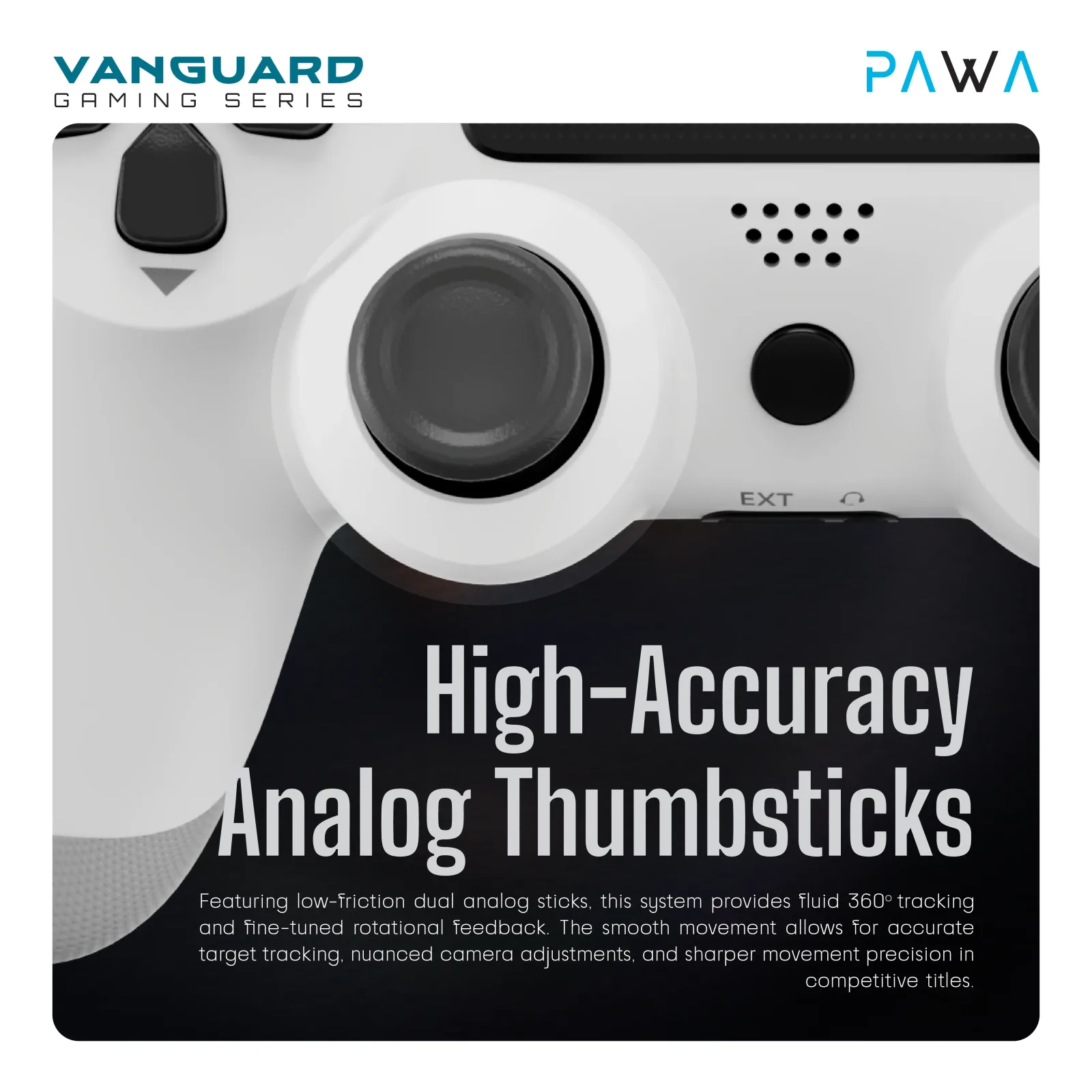 PAWA VANGUARD GAMING SERIES GHOST PS4 WIRELESS CONTROLLER WHITE PW-VGSPSC30-WH thumbnail 5