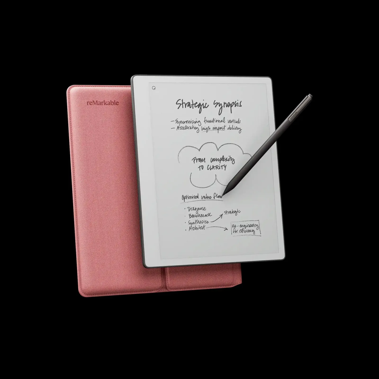REMARKABLE PAPER PURE WITH MARKER PLUS AND SLEEVE FOLIO POLYMER WEAVE DESERT PINK RM95A-1001NW