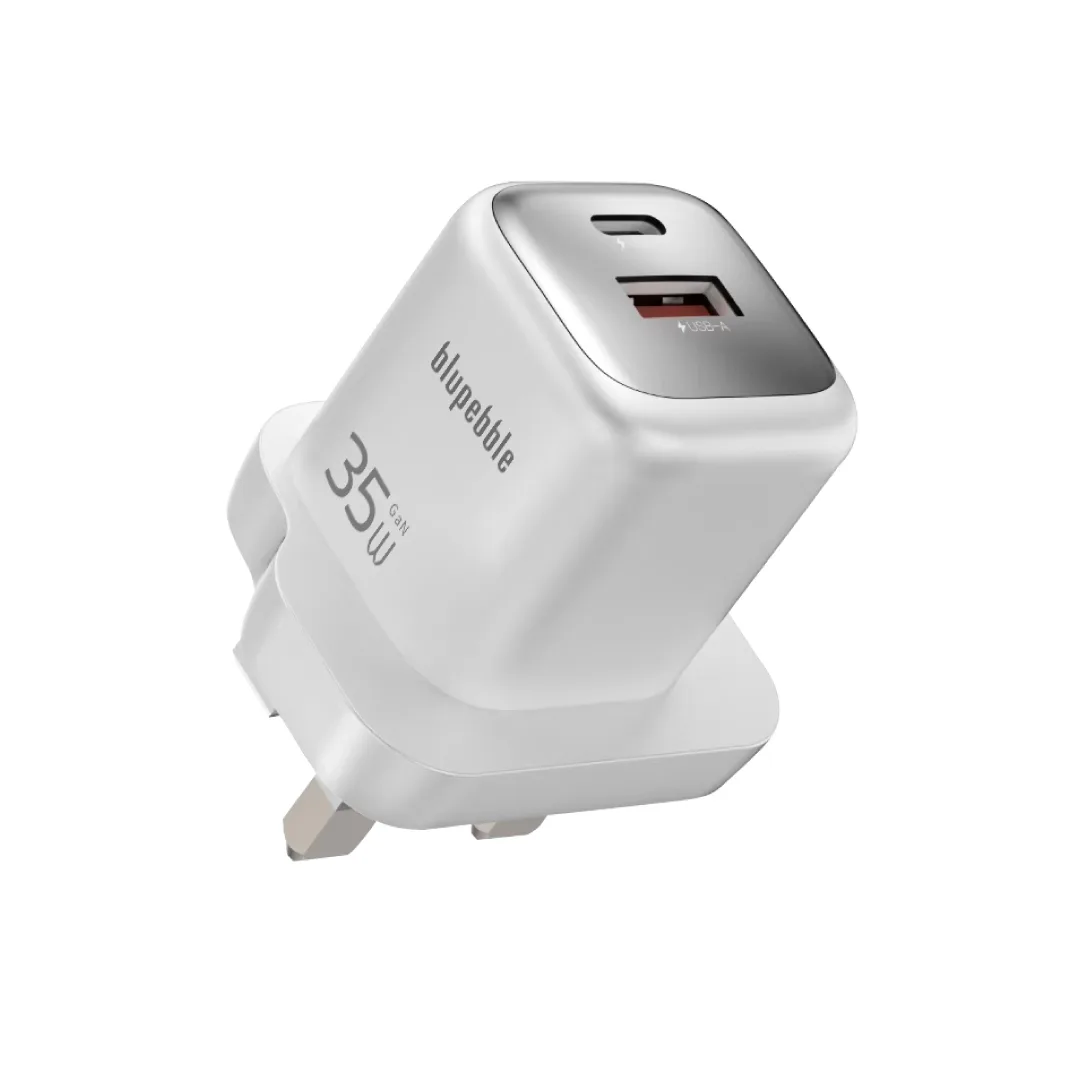 BLUPEBBLE POWERCORE 35 COMPACT 35W GAN CHARGER WHITE BP-PD35GANUK-WH