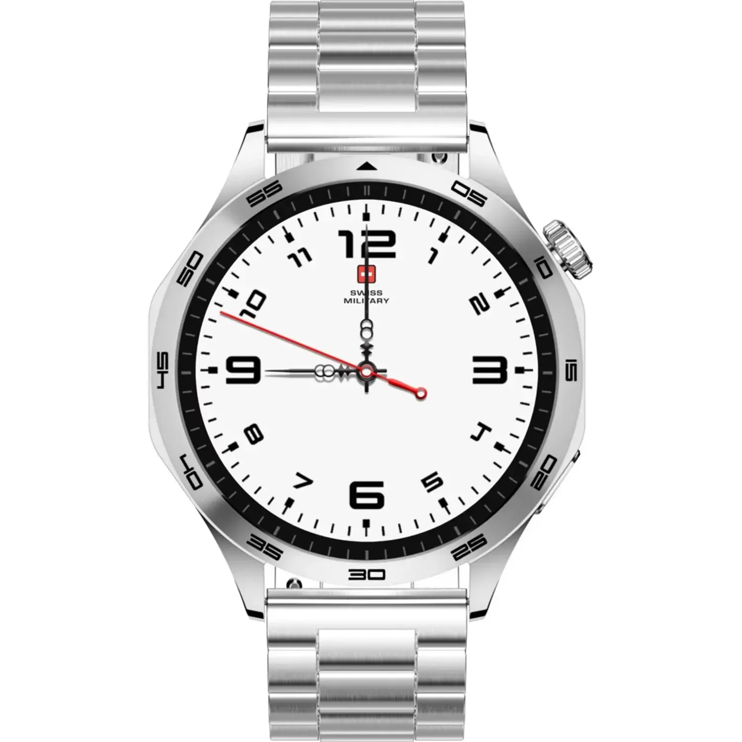 SWISS MILITARY SWISS INTERNATIONAL CLASSIC SMART WATCH STEEL STRAP SILVER SM-WCH-INTL-CLASS-SILM-SILSTL