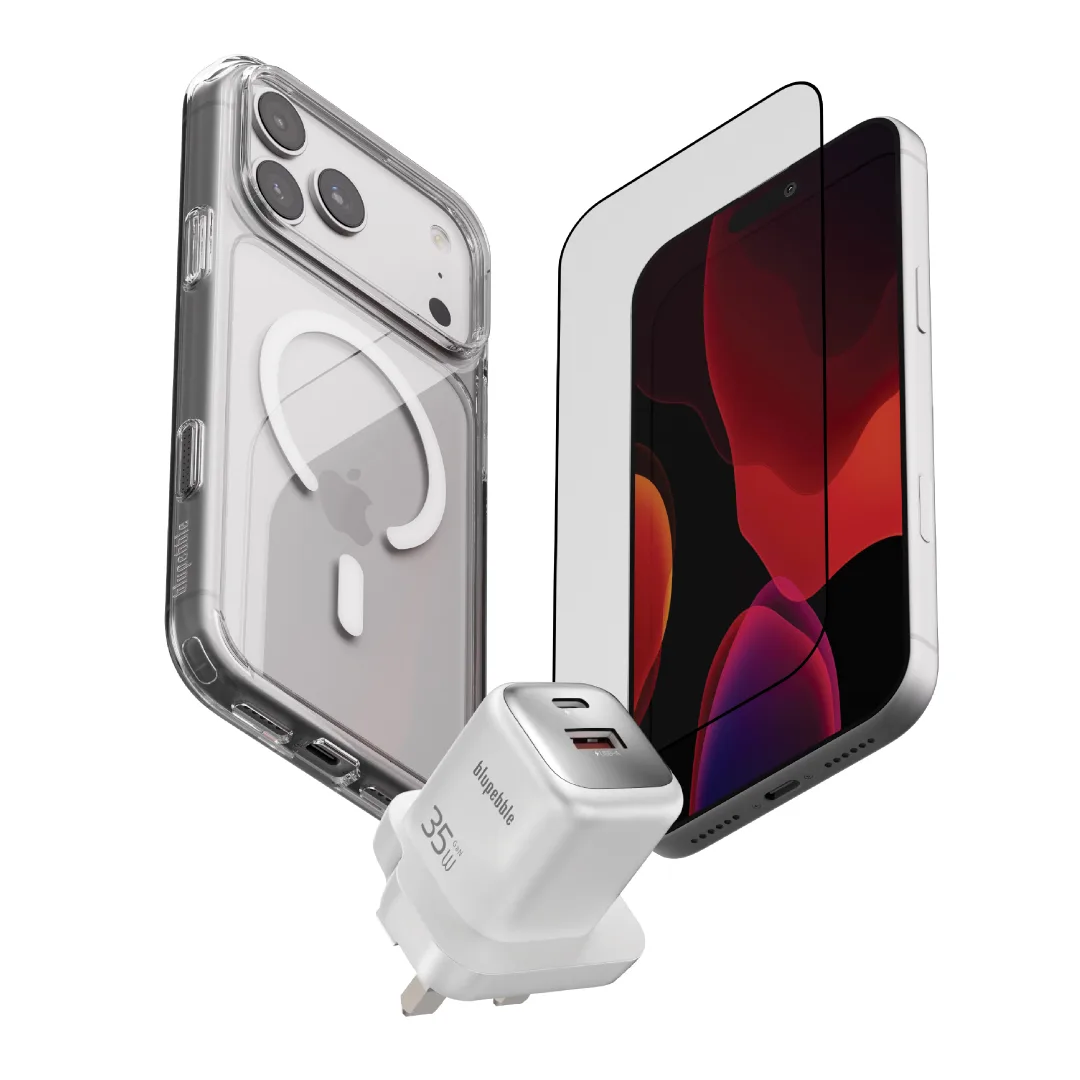 BLUPEBBLE IPHONE 18 PRO MAX 3 IN 1 PEBBLE COMBO CLEAR BP-18MAXBUNDLE-CL