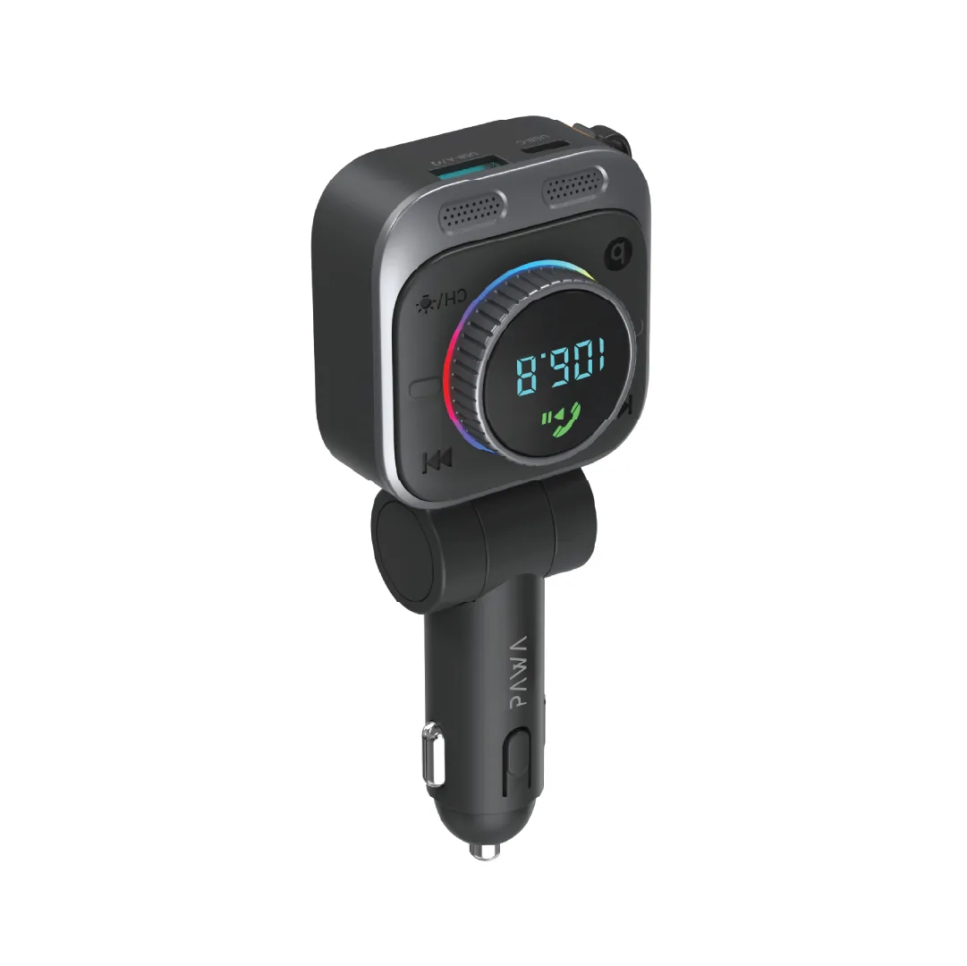 PAWA HALO STREAM FM TRANSMITTER WITH CAR CHARGER 72W BLACK PW-VFFMRC72-BK thumbnail 4