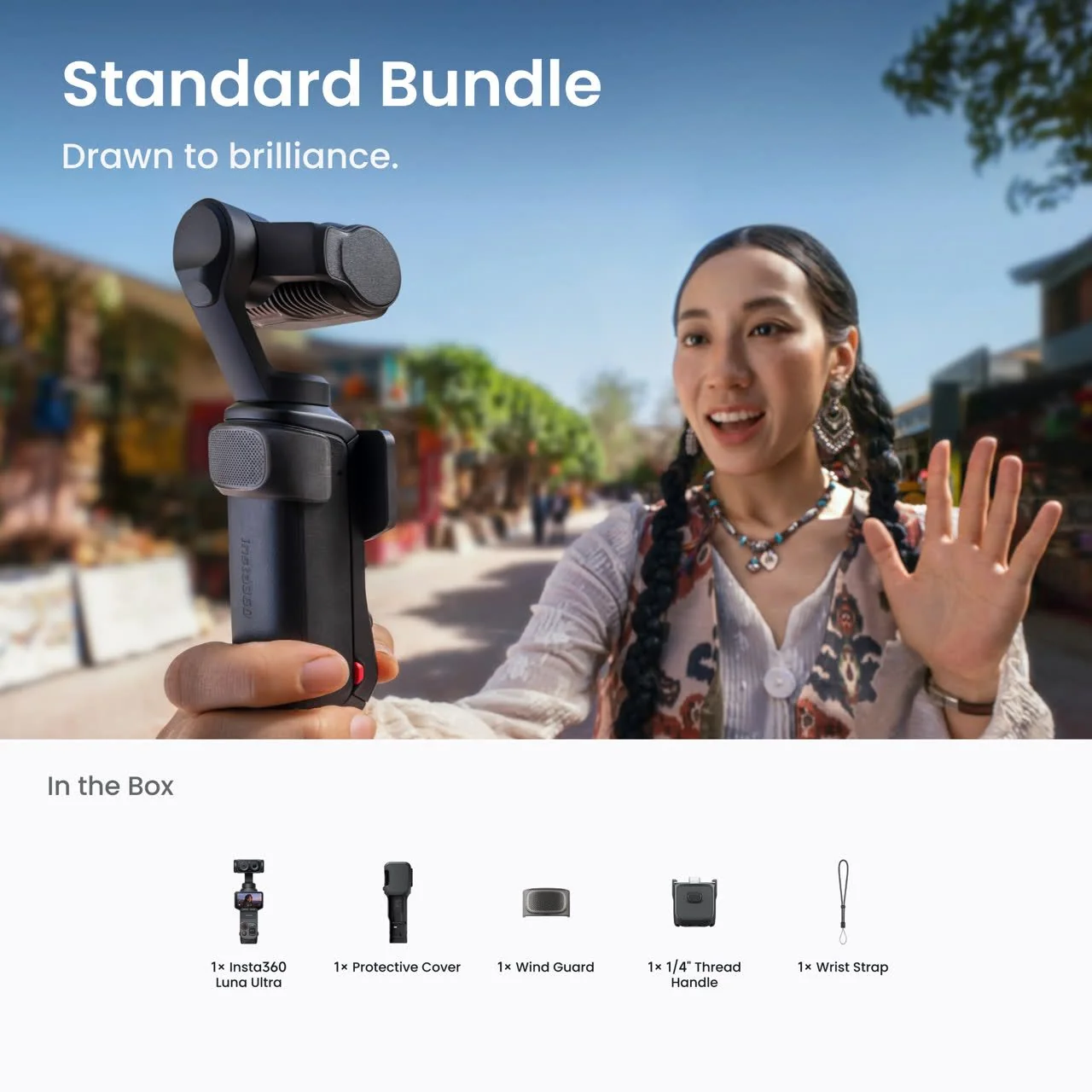 INSTA360 LUNA ULTRA 8K GIMBAL CAMERA STANDARD BUNDLE COSMIC WHITE CINSBBTT thumbnail 2