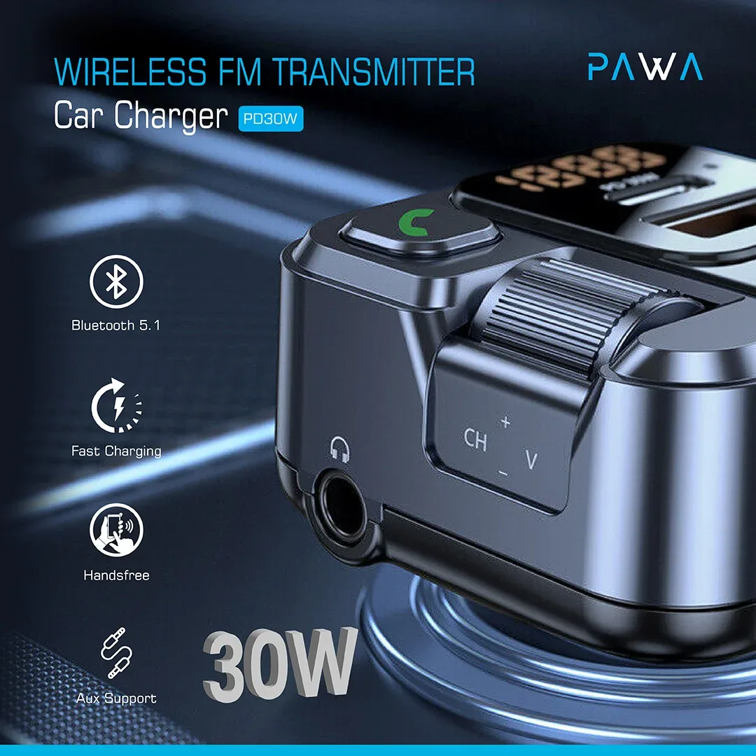 PAWA PULSEFM FM TRANSMITTER 30W GREY PW-PLFMT36W-BK thumbnail 2