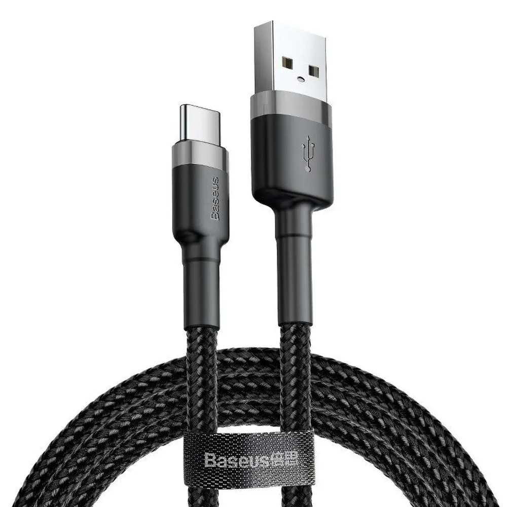 BASEUS CAFULE CABLE USB FOR TYPE C 2A 3M GREY-BLACK CATKLF-UGI