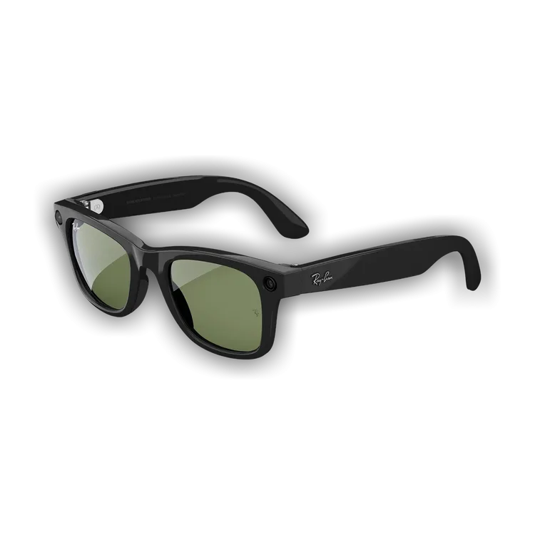 RAYBAN META WAYFARER (GEN 2 ) SUNGLASSES F SHINY BLACK L G15 GREEN T150 S50 RW4012