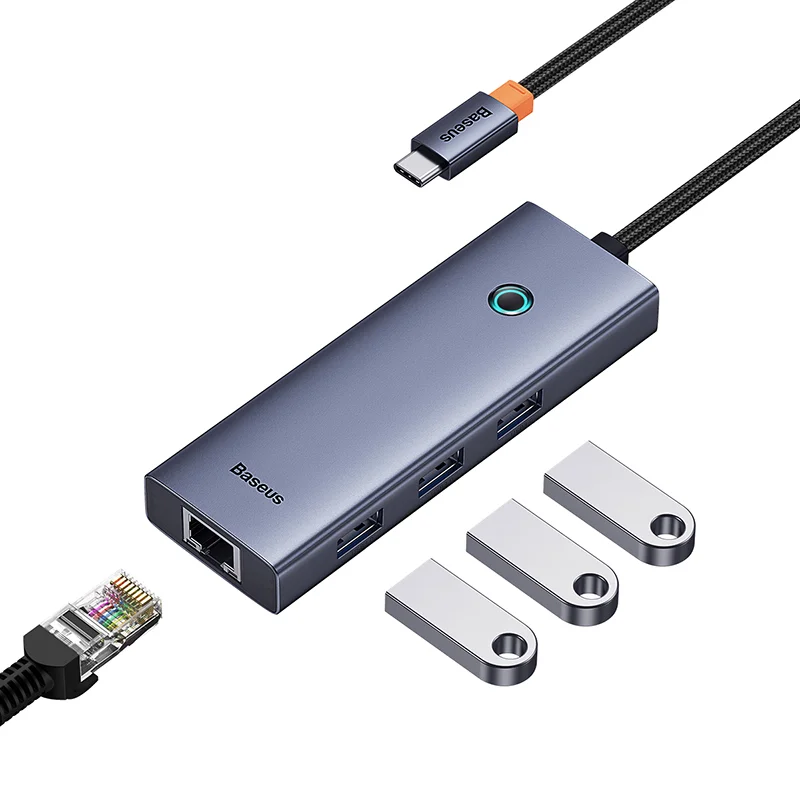 BASEUS FLITE SERIES 4 PORT USB-C HUB SPACE GREY B0005280A813-00-GY thumbnail 2