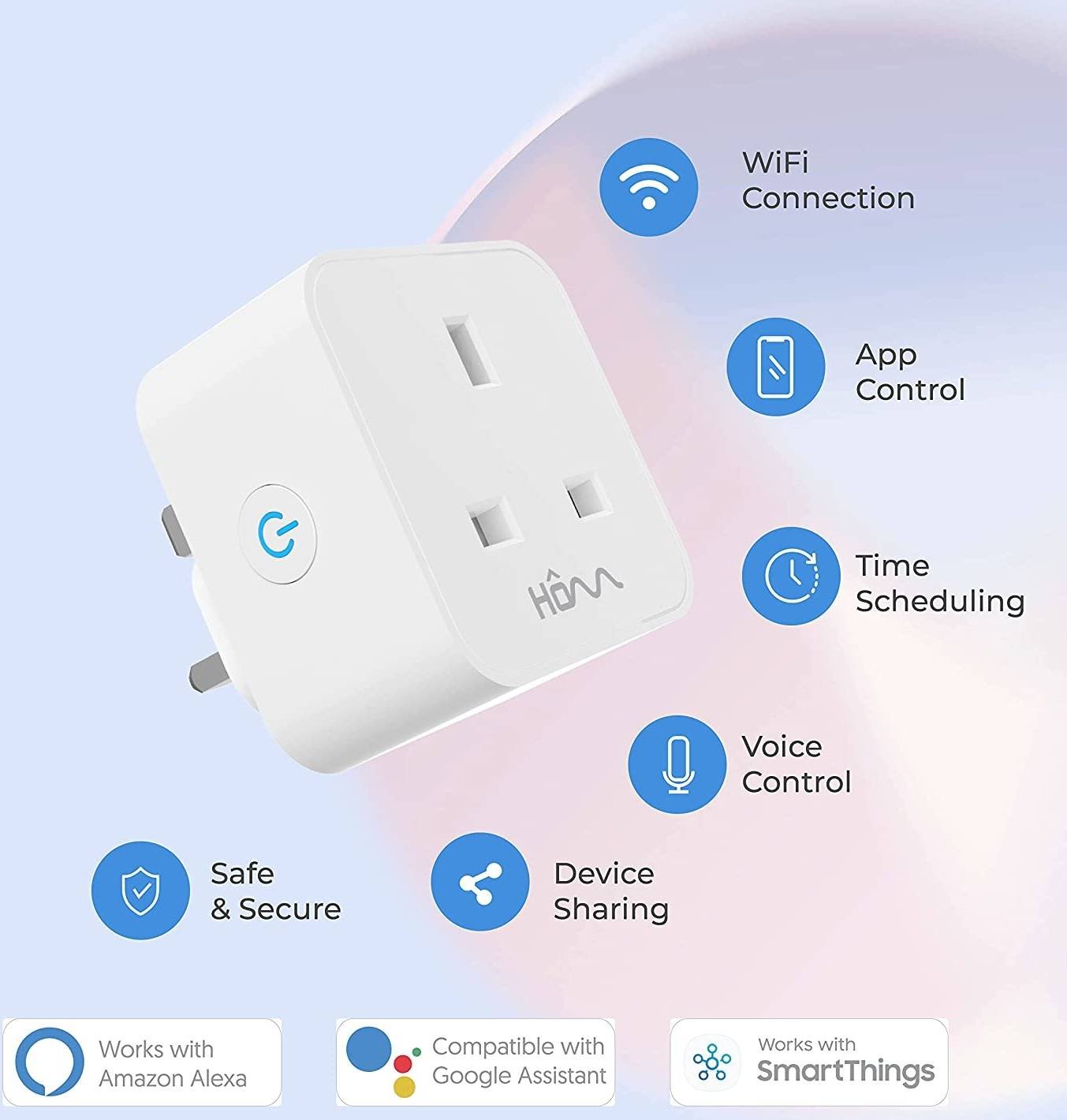 BLUPEBBLE HOM SMART PLUG HM-POWERONE01UK-WH thumbnail 2