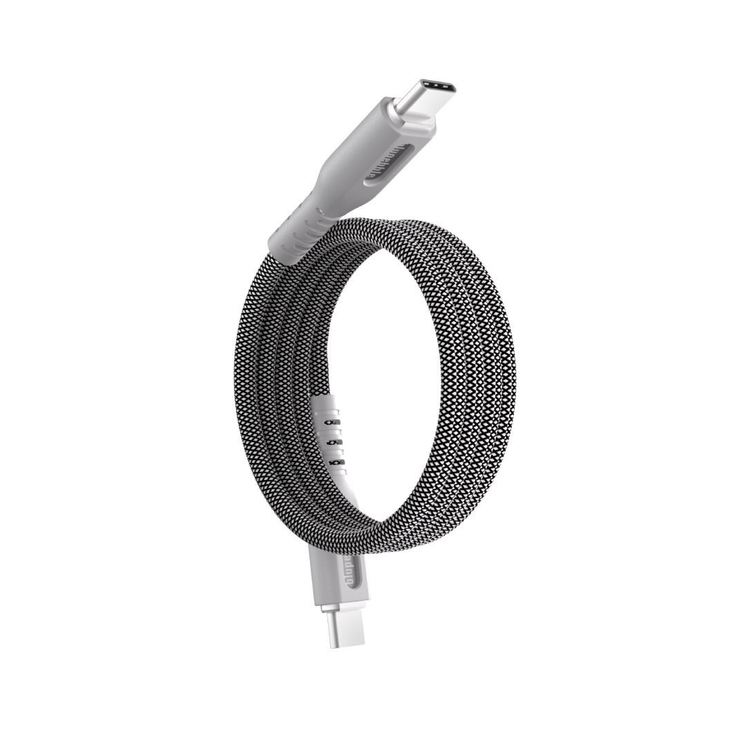 BluPebble PowerFlow Magnetic USB-C to USB-C Cable 3.3ft 60W 1-Meter Grey (BP-PFUSBC1M-GY) thumbnail 2