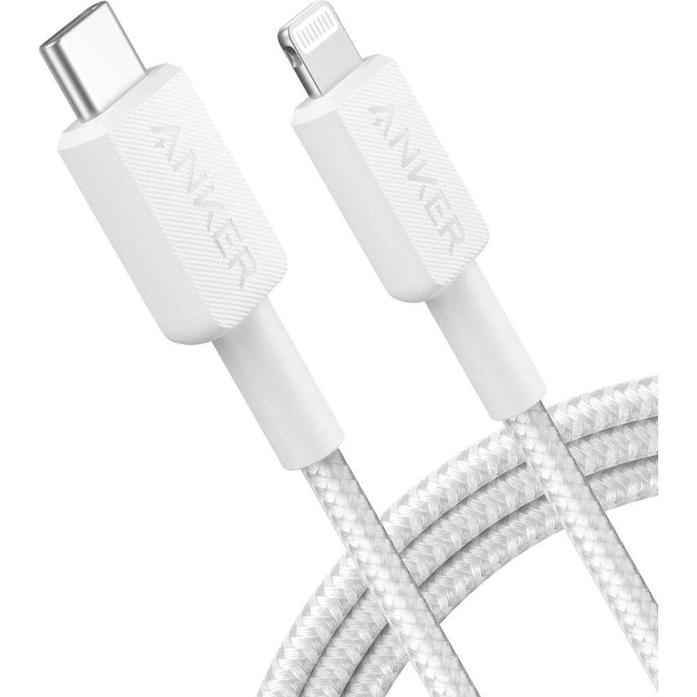 ANKER 322 USB C TO LIGHTNING CABLE BRAIDED 6F WHITE A81B6H21 thumbnail 2