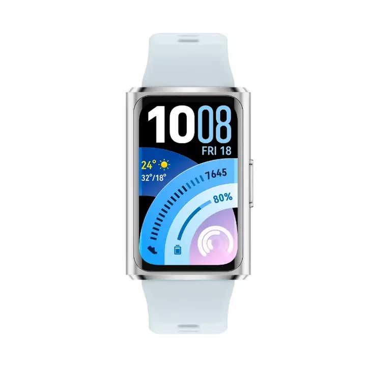 HUAWEI BAND 11 PRO SILVER ALUMINUM ALLOY CASE BLUE FLUOROELASTOMER STRAP CDY-B49 thumbnail 2