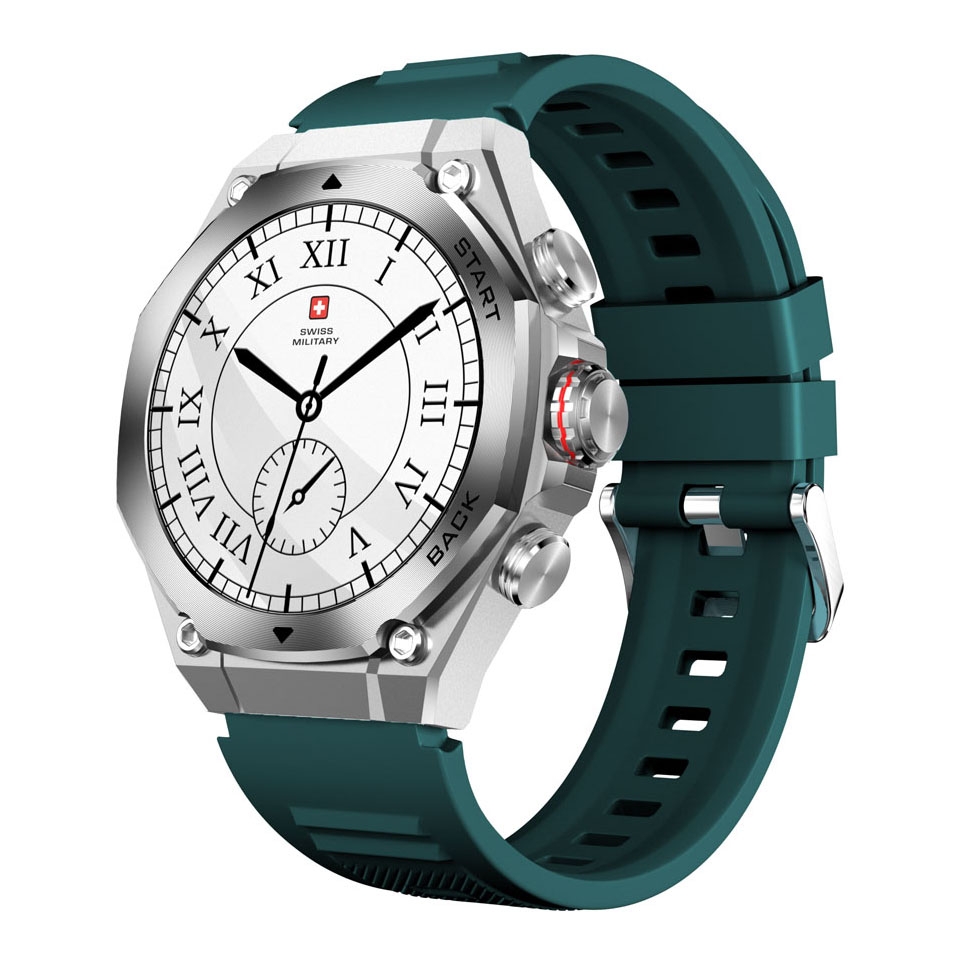SWISS MILITARY DOM 6 WATCH WITH SILICONE STRAP GREEN SM-WCH-DOM6-SILF-GRNSS thumbnail 2