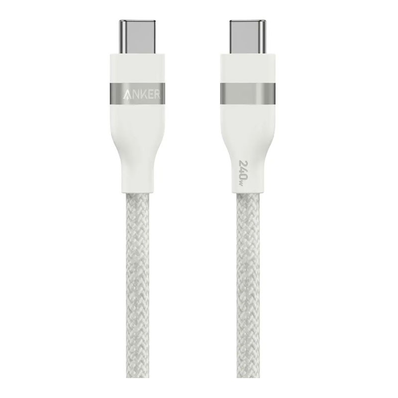 ANKER USB C TO USB C 240W UPCYCLED BRAIDED 3FT CABLE WHITE A82E2H21 thumbnail 2