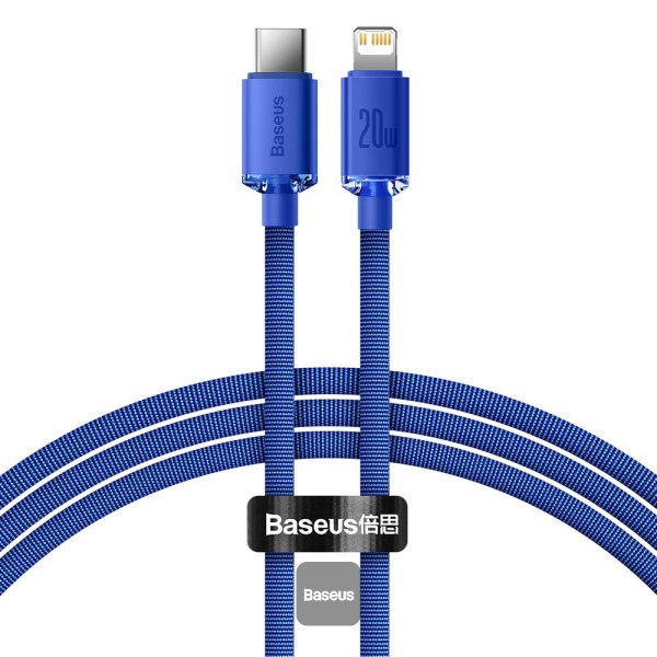 BASEUS CRYSTAL SHINE 20W TYPE C TO LIGHTNING CABLE 2M BLUE thumbnail 2