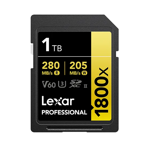 LEXAR PROFESSIONAL 1800X SDXC™ UHS-II CARDS UP TO 280MB/S READ 205MB/S WRITE U3 V60 4K - 512GB LSD1800512G-BNNNG thumbnail 2