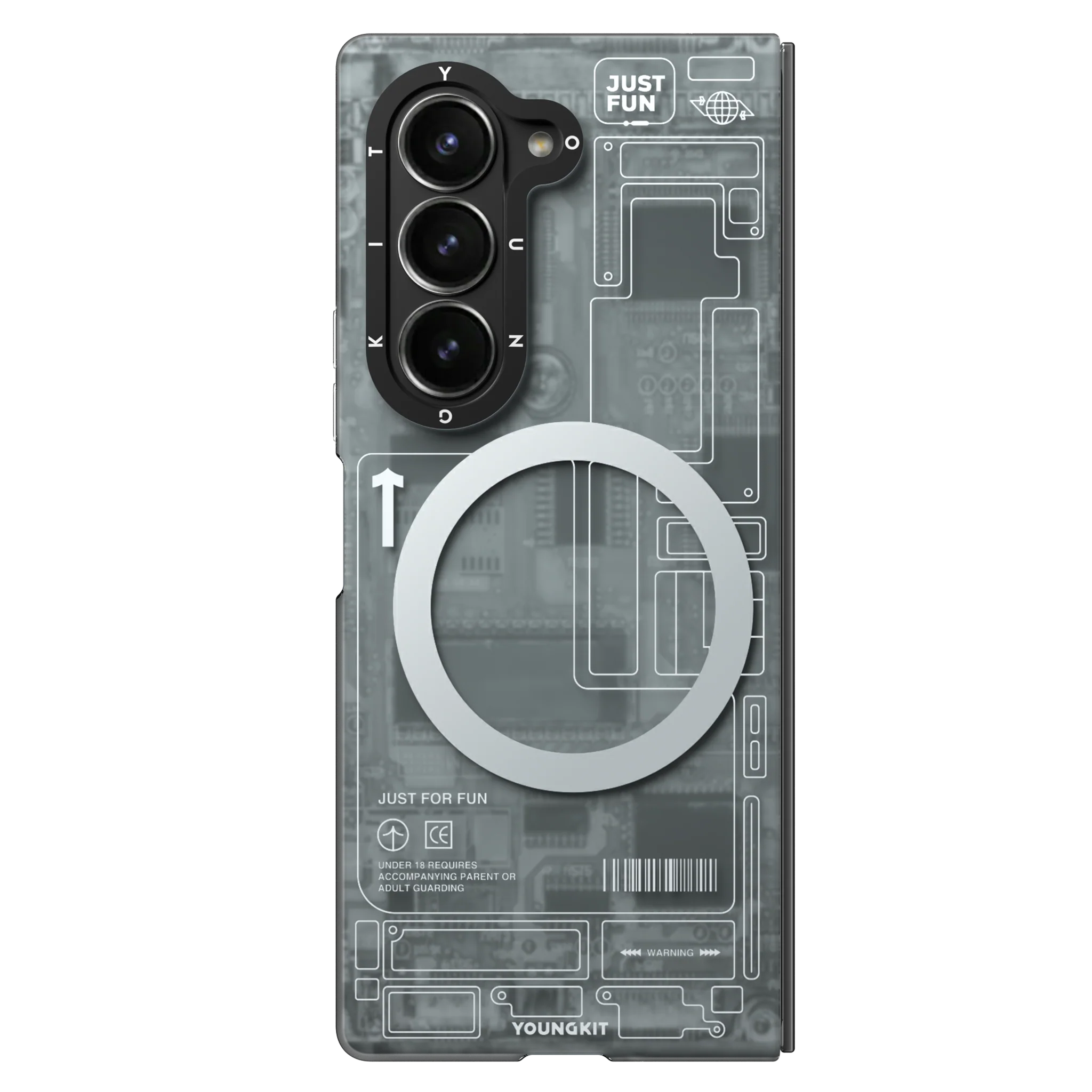 YOUNGKIT SAMSUNG FOLD 6 TECHNOLOGY MAGNETIC CASE GRAY CX020 thumbnail 2