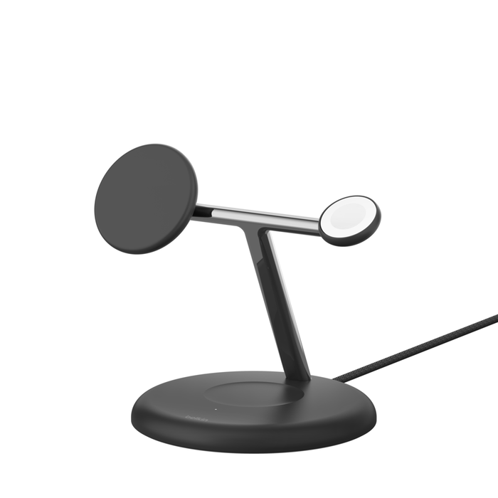 BELKIN BOOST CHARGE PRO 3 IN 1 15W MAGNETIC CHARGING STAND WITH QI2 FAST WIRELESS CHARGER BLACK WIZ023MYBK thumbnail 2