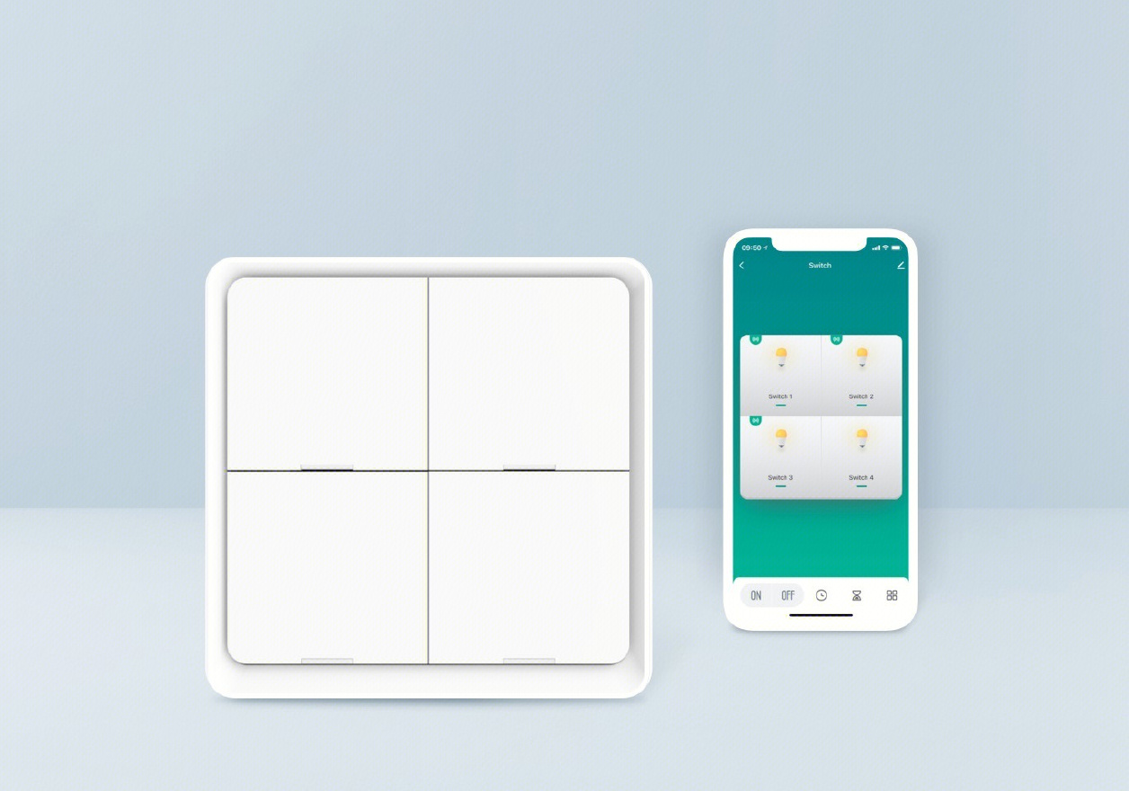TUYA SMART SWITCH WIFI SMART IN-WALL 4 GANG LIGHT PUSH SWITCH BUTTON WHITE WS-B-US thumbnail 2