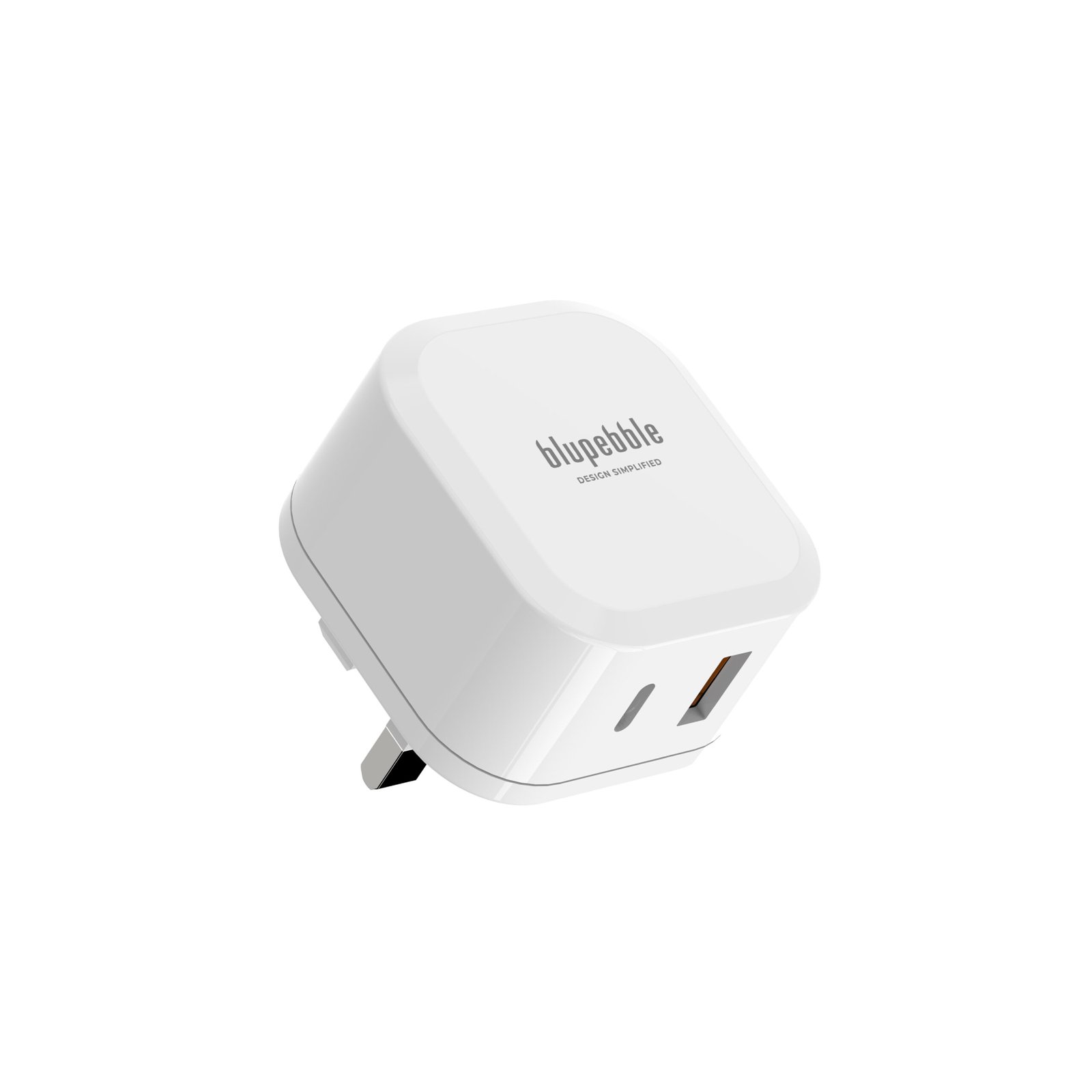 BLUPEBBLE 2 PORT PD GAN FAST CHARGER 65W WHITE BP-PD65GANUK-WH thumbnail 2