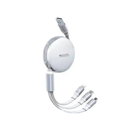 YESIDO 3 IN 1 RETRACTABLE CABLE FOR LIGHTNING MICRO AND TYPE-C CABLE CA117 thumbnail 2