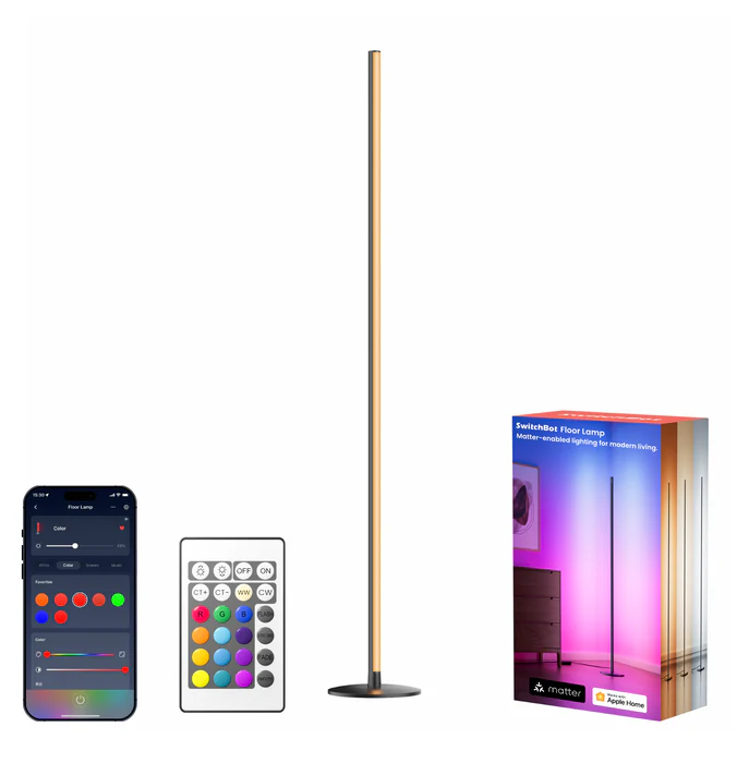 SWITCHBOT MATTER ENABLED LIGHTNING FLOOR LAMP BLACK W1702100 thumbnail 2
