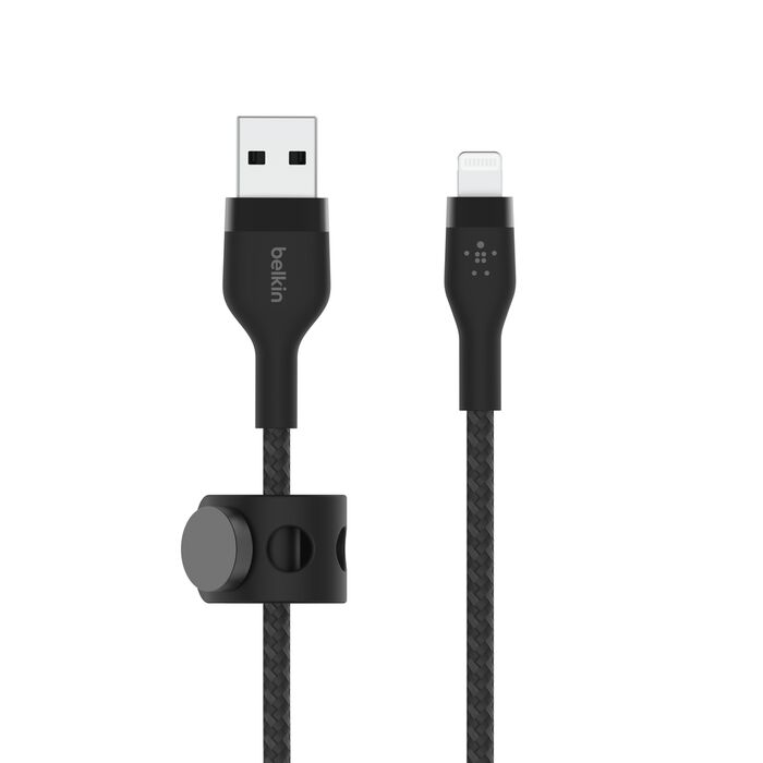 BELKIN BOOST CHARGE PRO FLEX USB A CABLE WITH LIGHTNING CONNECTOR BLACK CAA010BT3MBK thumbnail 2