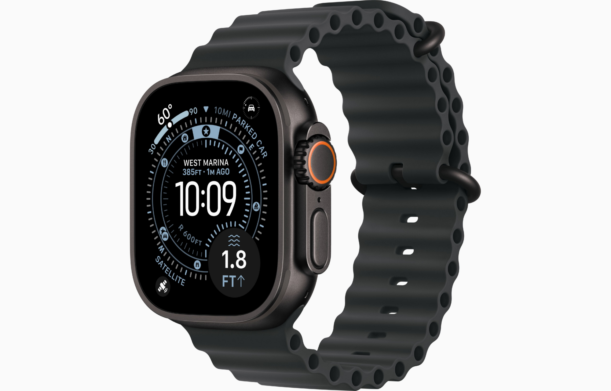 APPLE WATCH ULTRA 3 GPS + CELLULAR 2025 BLACK TITANIUM CASE WITH BALCK OCEAN BAND MF0J4 thumbnail 2
