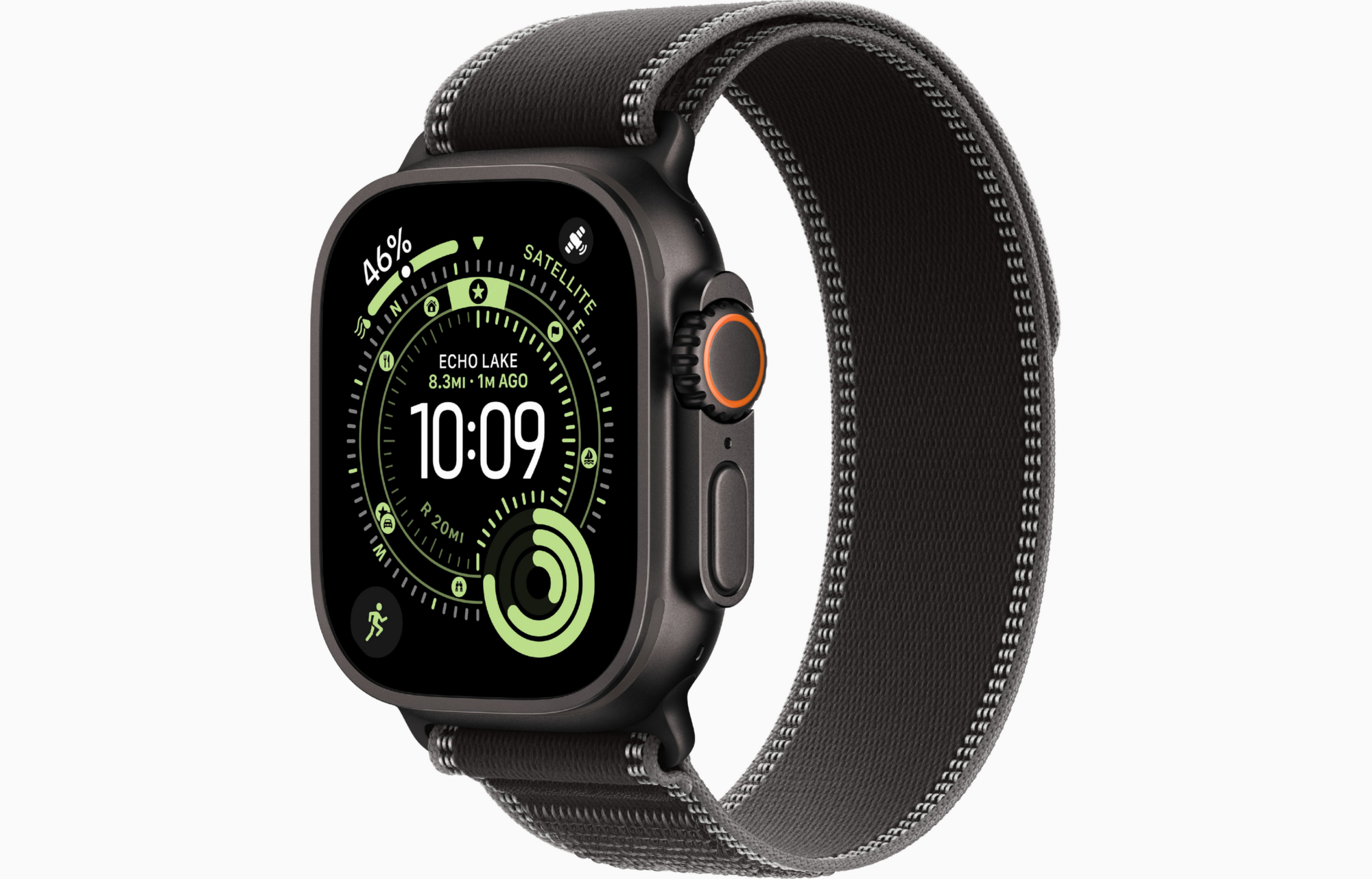 APPLE WATCH ULTRA 3 GPS + CELLULAR 2025 BLACK TITANIUM CASE WITH BLACK/CHARCOAL TRAIL LOOP BAND S/M MF1D4 thumbnail 2