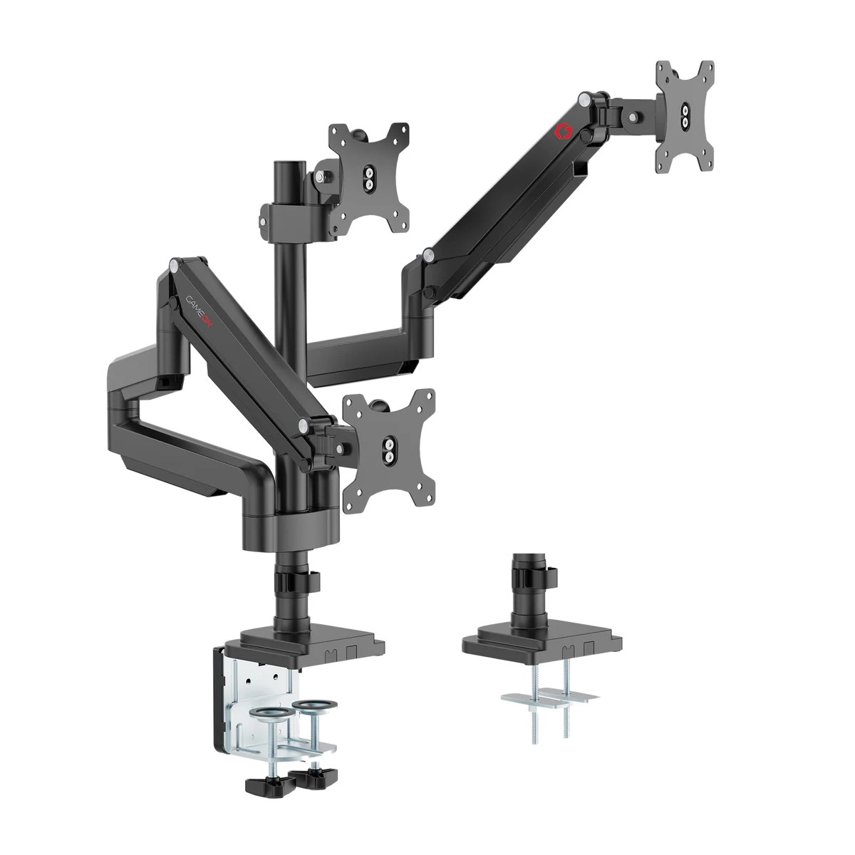 GameOn Triple Monitor Arm Stand and Mount (GO-5367) - Adjustable and Sturdy Multi-Screen Setup thumbnail 2