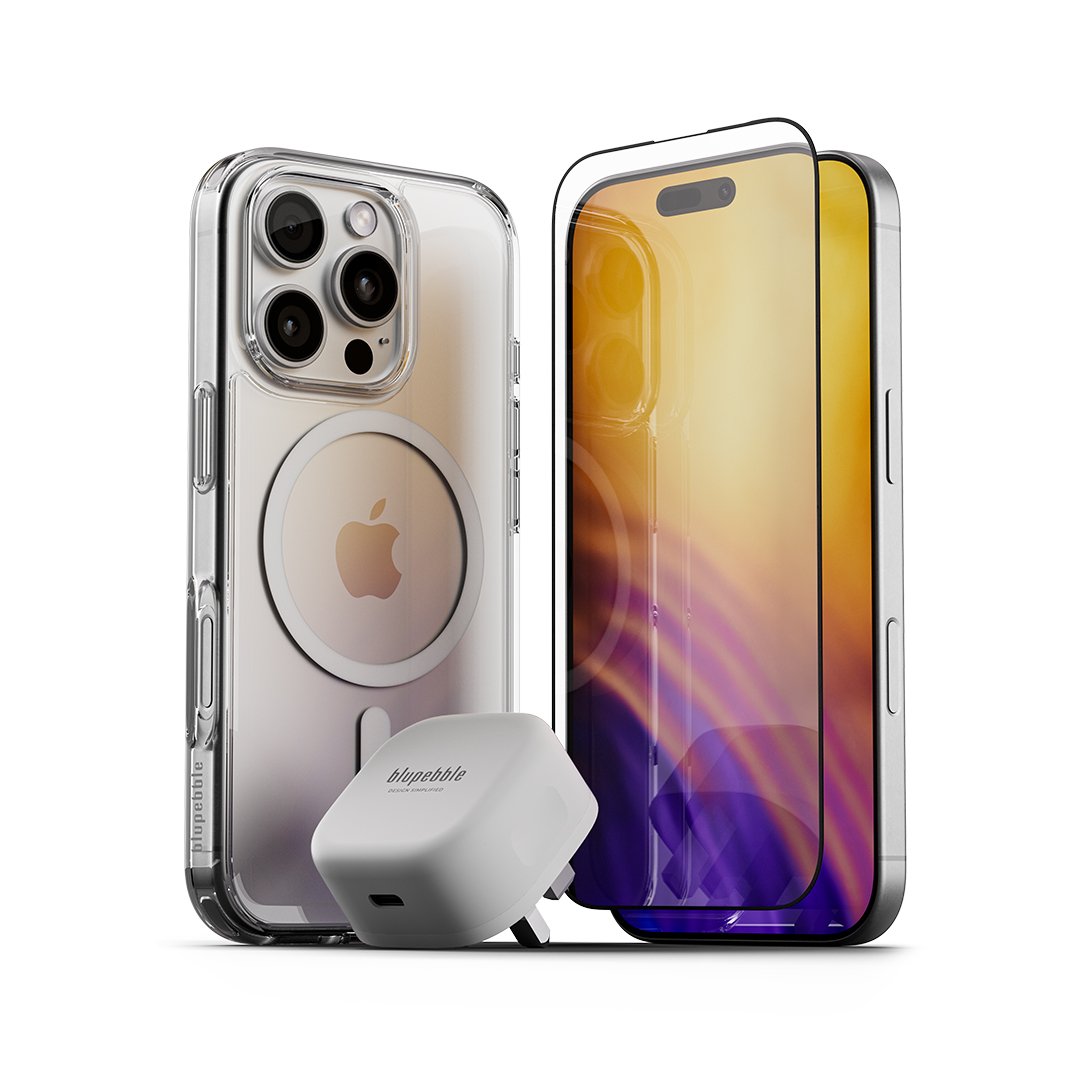 Bluepebble Bundle: Crystal Case + Graphene Tempered Glass + 30W GaN Charger for iPhone 16 Series thumbnail 2