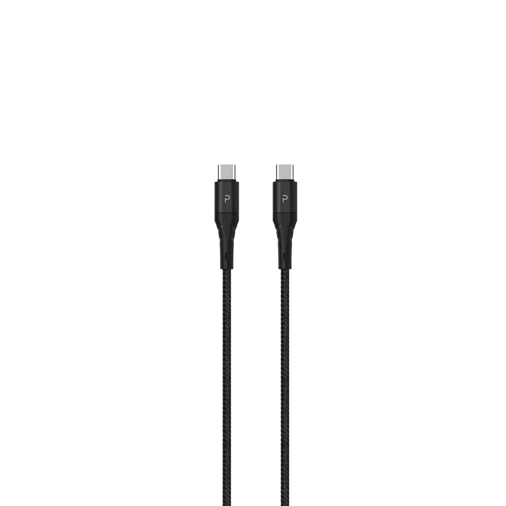 PAWA NYLON BRAIDED 60W QUICK CHARGING 1.2M BRAIDED DATA CABLE USB C TO TYPE C BLACK PW-12BDCTOC-BK thumbnail 2